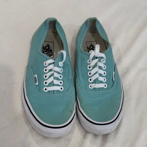 Vans Aqua Canvas Shoes with White Accents